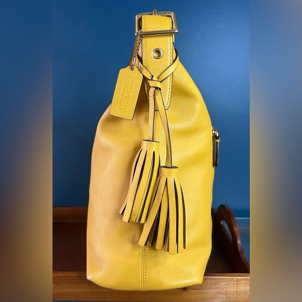 Coach Legacy Sunflower Yellow Duffel with Tassels 19889 EUC - Picture 10 of 15